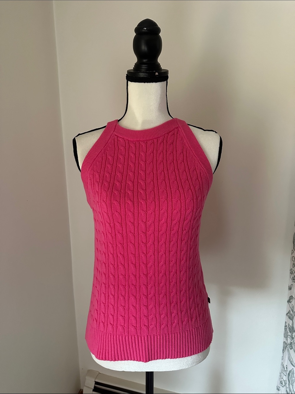 NWT Nautica Pink Cable-Knit Sleeveless Top